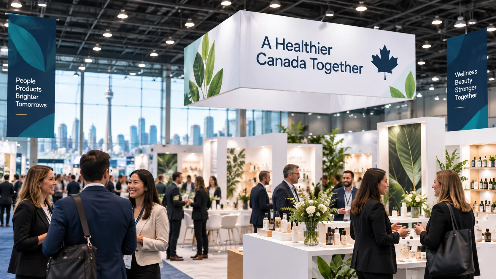 Northinca connecting with industry partners at a Canadian health and beauty trade show